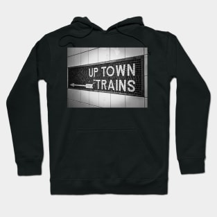 Up Town Trains (black and white) Hoodie